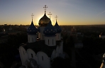 Восход над Троице-Сергиевой лаврой за три дня до 700-летия Сергия Радонежского