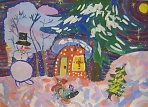 Открытие выставки рисунков детей из Студии изобразительного искусства Людмилы Борисовой  «Зимняя сказка»