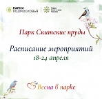 "Весна в парке". Программа мероприятий с 18-24 апреля в парке "Скитские пруды"
