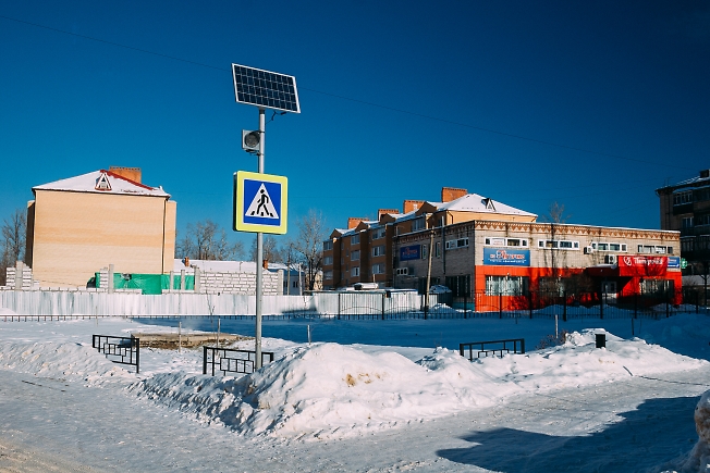 февраль 2017, первый светофор в Краснозаводске.