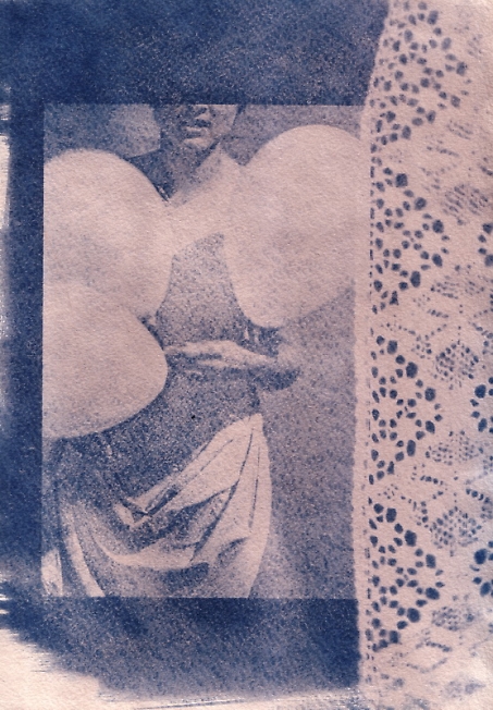 Печать в технике цианотипии с добавлением элементов фотограммы! (автор Лиза Кириллова, элементы фотограммы от Анны Марии Саранце
