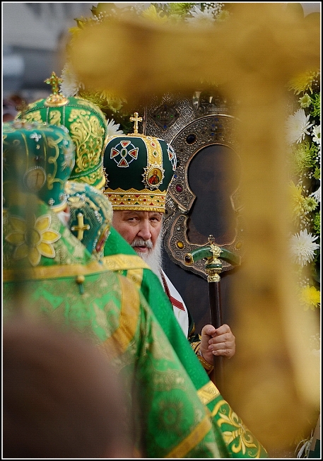 Патриарх Кирилл на праздновании дня преставления преподобного Сергия, игумена Радонежского, чудотворца 