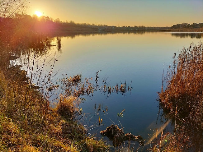 Закат на Дичковском озере 1 ноября 2023