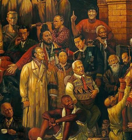 Великий обсуждение. Картина "обсуждение Божественной комедии с Данте" Китай. Картина 100 великих людей. Картина с историческими личностями. Картины с большим количеством людей.